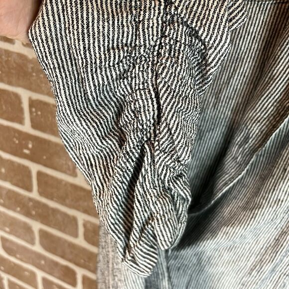 Max Studio Women's Jacket Linen Blend Large Black White Cardigan Lagenlook - Picture 4 of 10